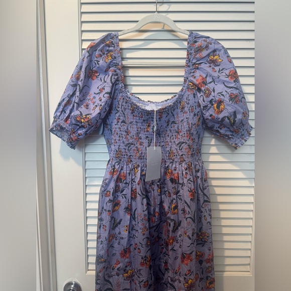 Hill House Blue and Orange Floral Midi Dress - Picture 8 of 9